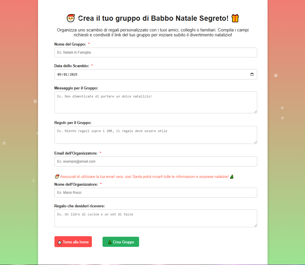 Crea un Gruppo Natale con Regole Personalizzate - Sito Web Portfolio